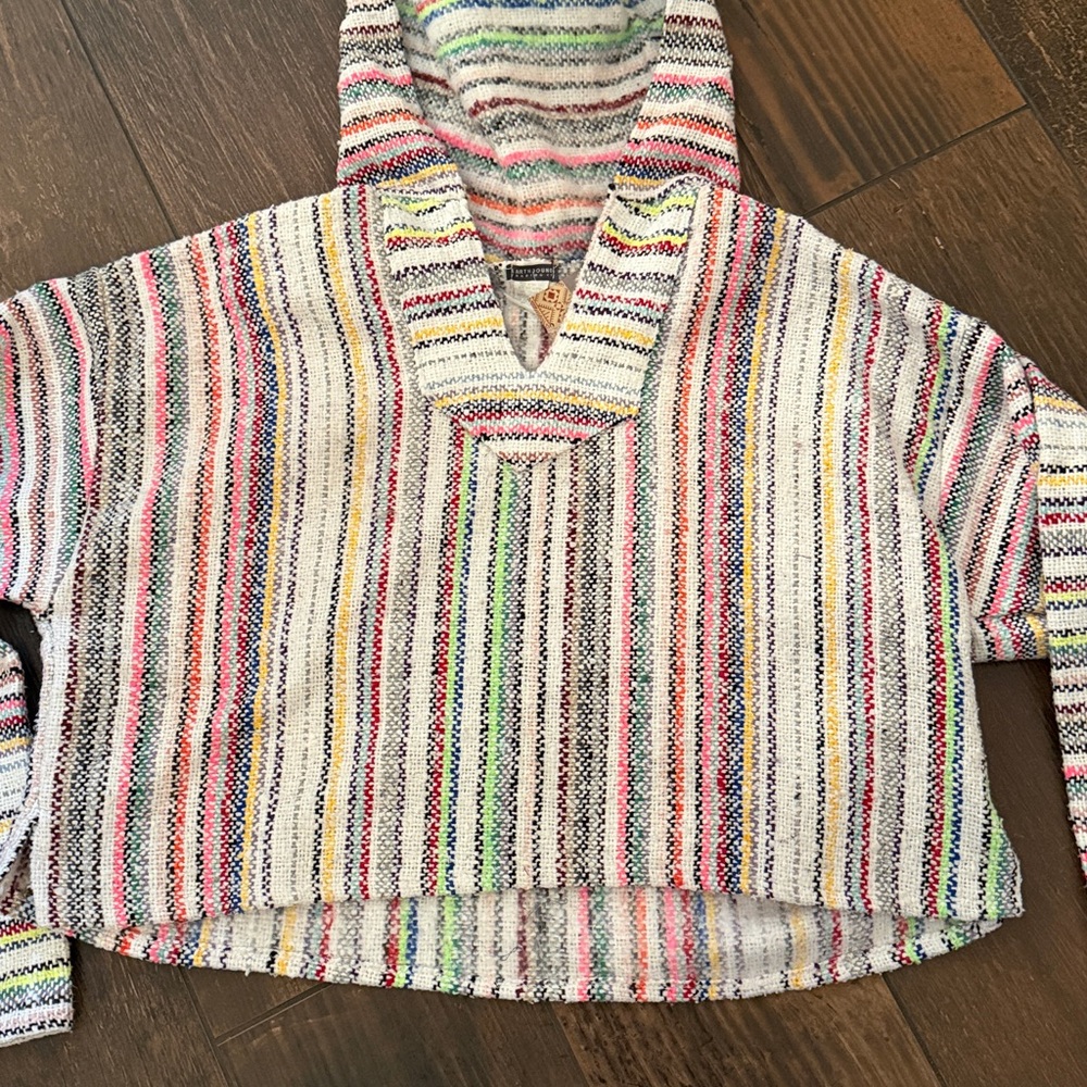Earthbound Trading Cropped Jerga Baja Drug Rug Hoodie size XL - Picture 2 of 4